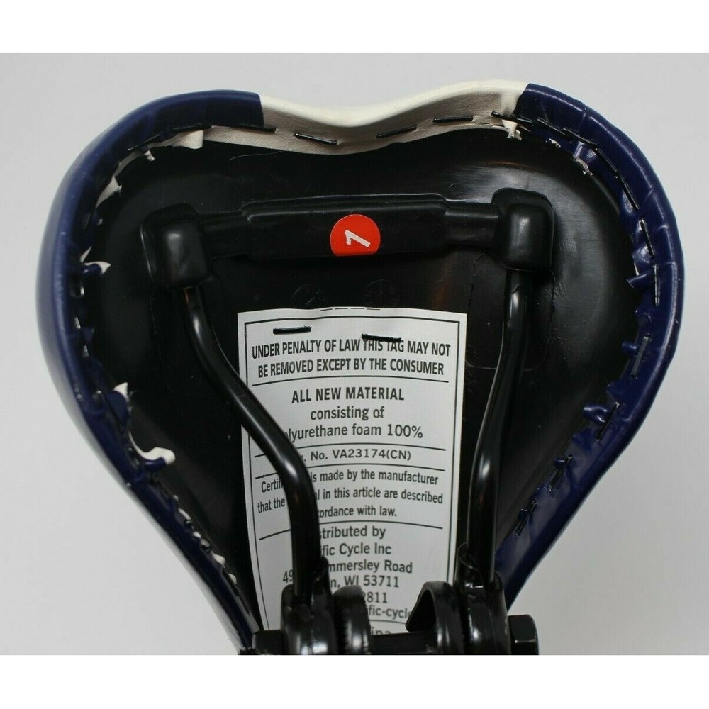 Pacific Bicycles Mountain Sports 10.5" Bicycle Seat Saddle VA23174 White Blue - Picture 9 of 12